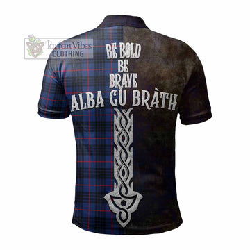 Morgan Tartan Family Crest Polo Shirt Alba Gu Brath Be Brave Lion Ancient Style - Tartan Vibes Clothing