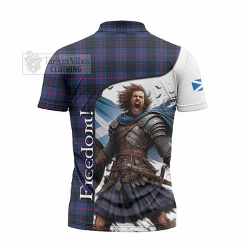 Morgan Crest Tartan Zipper Polo Shirt Inspired by the Freedom of Scottish Warrior - Tartan Vibes Clothing