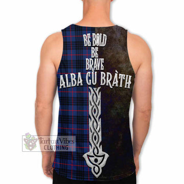 Morgan Tartan Family Crest Men's Tank Top Alba Gu Brath Be Brave Lion Ancient Style - Tartan Vibes Clothing