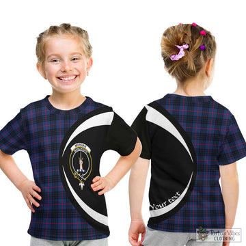 Morgan Tartan Kid T-Shirt with Family Crest Circle Style - Tartan Vibes Clothing