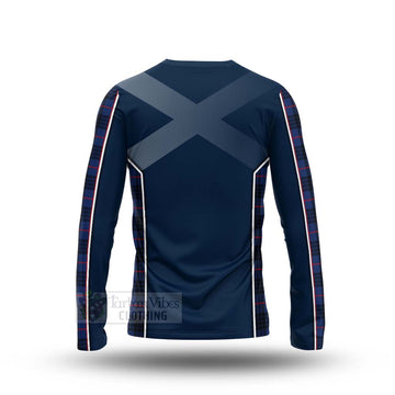 Morgan Tartan Long Sleeve T-Shirt with Family Crest and Scottish Thistle Vibes Sport Style - Tartan Vibes Clothing