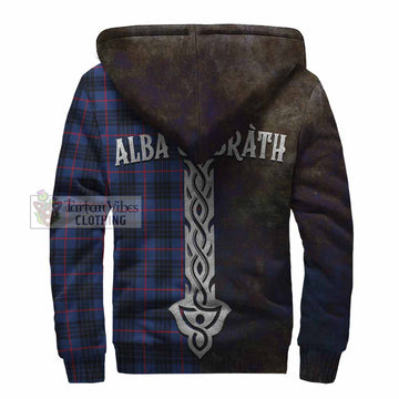 Morgan Tartan Family Crest Sherpa Hoodie Alba Gu Brath Be Brave Lion Ancient Style - Tartan Vibes Clothing