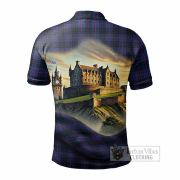 Morgan Tartan Family Crest Polo Shirt with Scottish Ancient Castle Style - Tartan Vibes Clothing