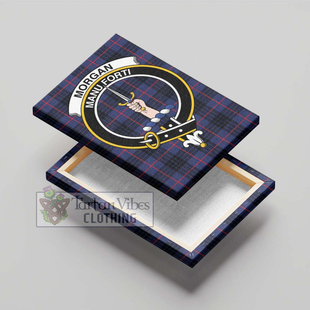 Morgan Tartan Canvas Print Wall Art with Family Crest - Tartan Vibes Clothing