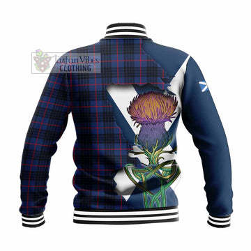 Morgan Tartan Family Crest Baseball Jacket Scottish Thistle Celtic Inspired - Tartan Vibes Clothing