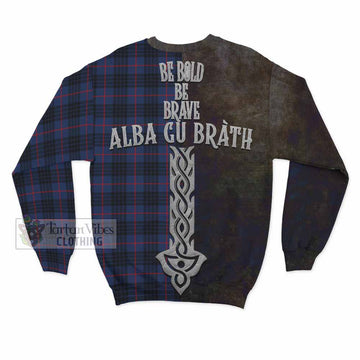 Morgan Tartan Family Crest Sweatshirt Alba Gu Brath Be Brave Lion Ancient Style - Tartan Vibes Clothing