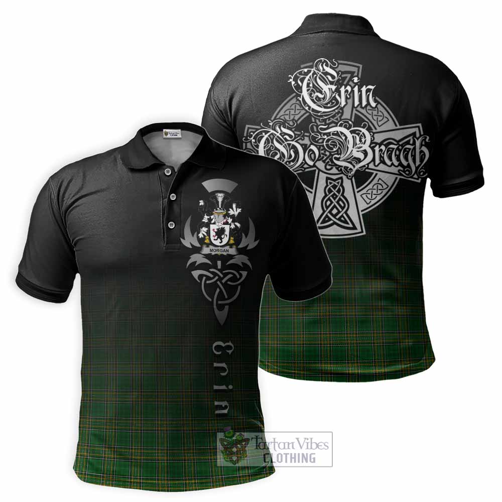 Morgan Irish Clan Polo Shirt with Coat of Arms Erin Go Bragh Celtic Inspired - Tartan Vibes Clothing