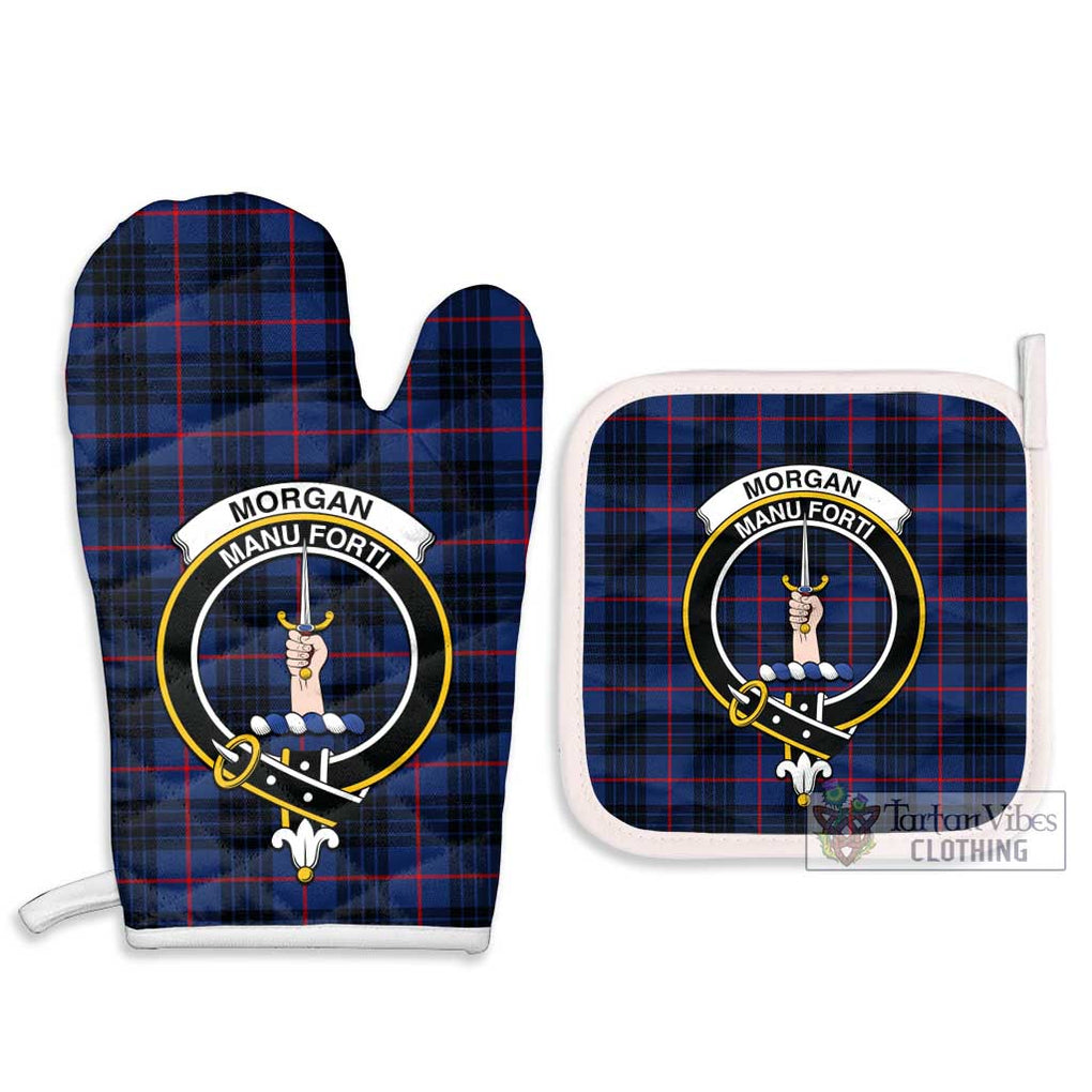 Morgan Tartan Combo Oven Mitt & Pot-Holder with Family Crest - Tartan Vibes Clothing