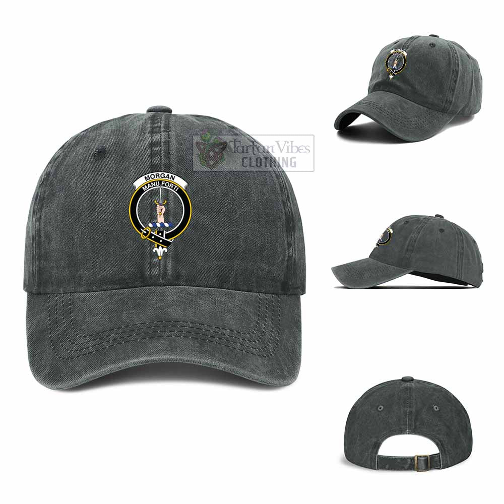 Morgan Family Crest Denim Baseball Cap - 2D-tartanvibesclothing