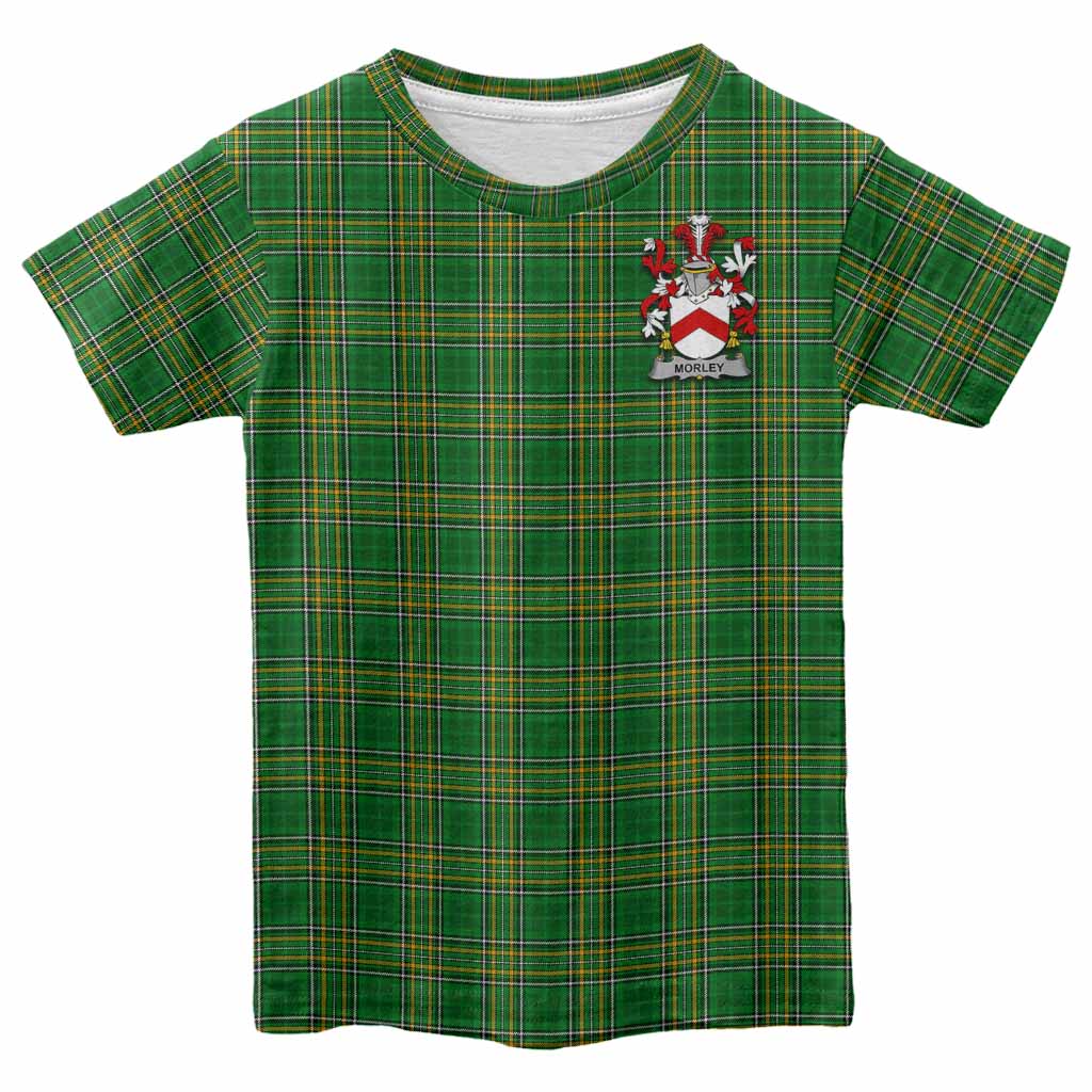 Morley Irish Clan Tartan Kid T-Shirt with Coat of Arms Youth XL Size14 - Tartan Vibes Clothing