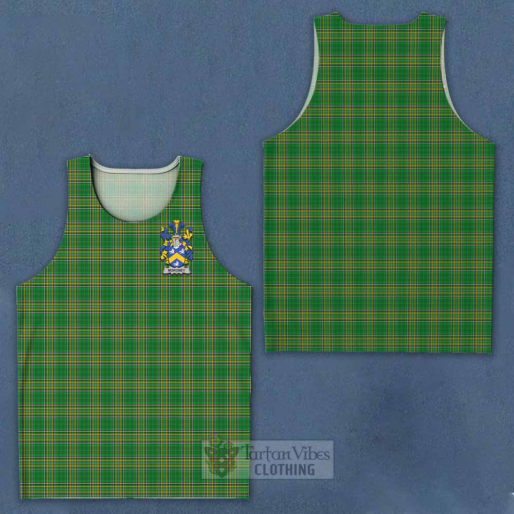 Moroney Irish Clan Tartan Men's Tank Top with Coat of Arms - Tartan Vibes Clothing