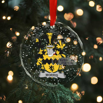 Morris Irish Clan Christmas Glass Ornament with Coat of Arms