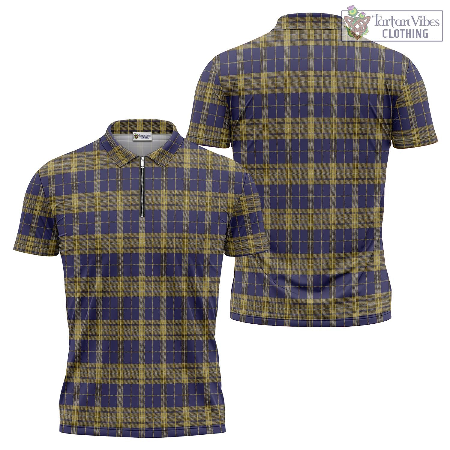 Tartan Vibes Clothing Morris of Wales Tartan Zipper Polo Shirt