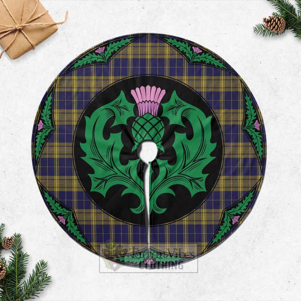 Tartan Vibes Clothing Morris of Wales Tartan Christmas Tree Skirt Scottish Thistle Style