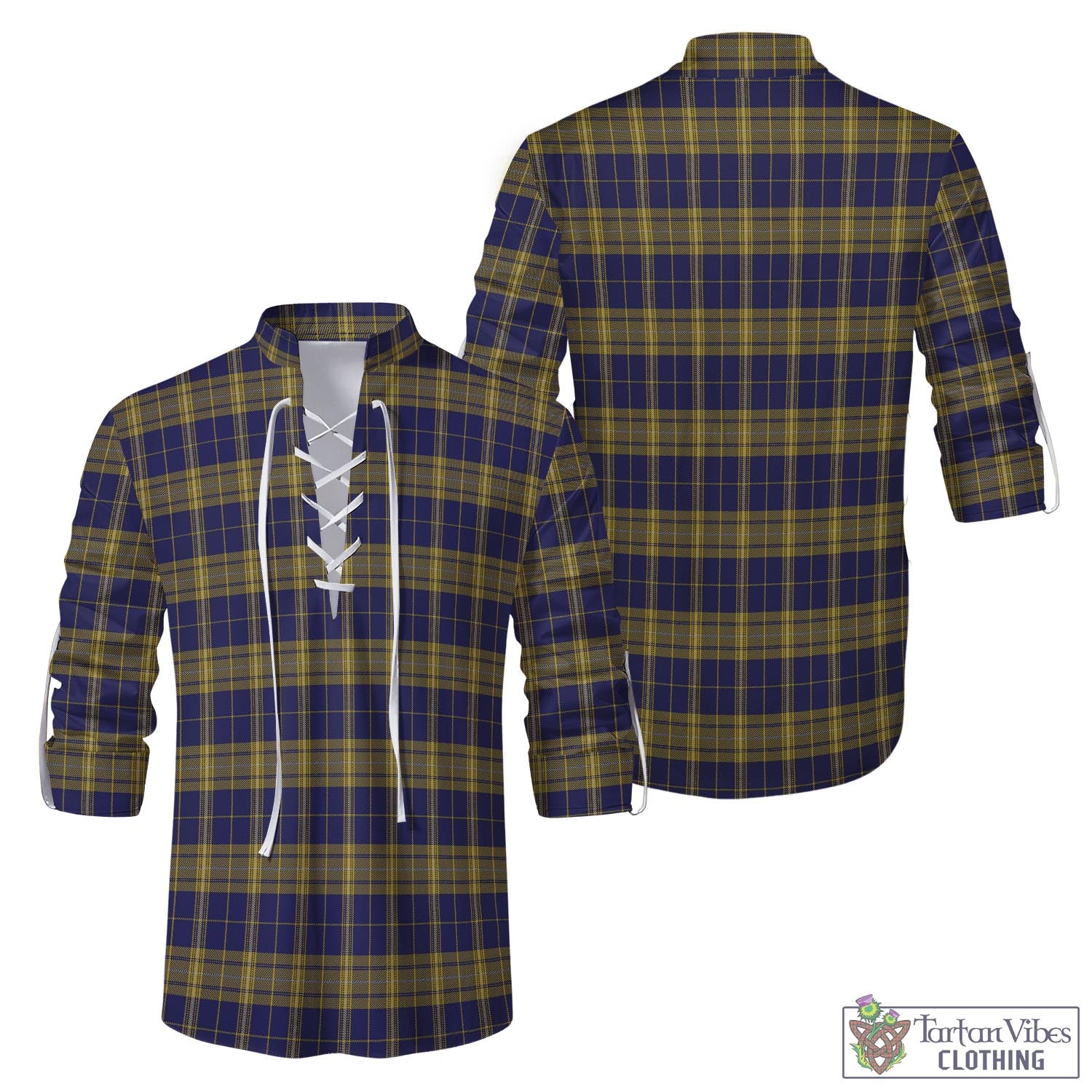 Tartan Vibes Clothing Morris of Wales Tartan Men's Scottish Traditional Jacobite Ghillie Kilt Shirt