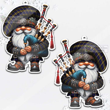 Morris of Wales Tartan Bagpiper Gnome Christmas Ornament