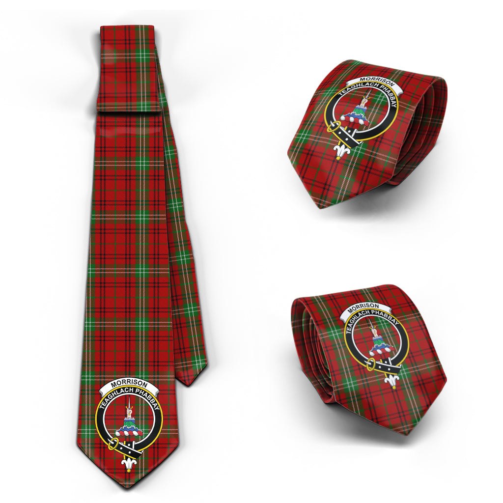 Morrison Tartan Classic Necktie with Family Crest Necktie One Size - Tartan Vibes Clothing