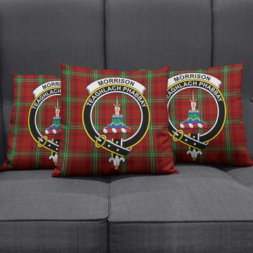 Morrison Tartan Pillow Cover with Family Crest