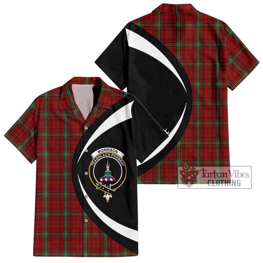 Morrison Tartan Short Sleeve Button Up with Family Crest Circle Style Kid - Tartan Vibes Clothing