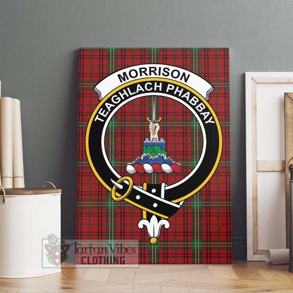 Morrison Tartan Canvas Print Wall Art with Family Crest Without Frame - Tartan Vibes Clothing