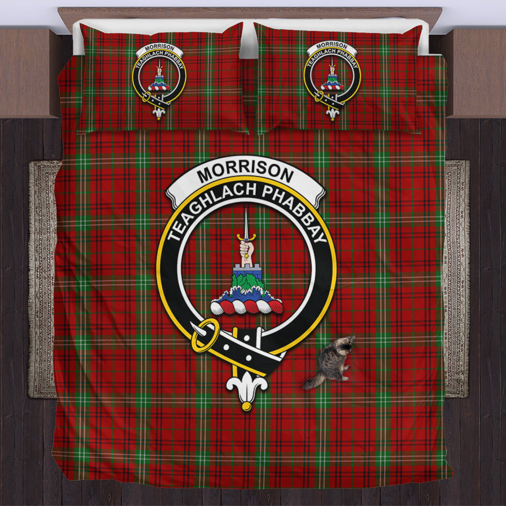 Morrison Tartan Bedding Set with Family Crest US Bedding Set - Tartan Vibes Clothing