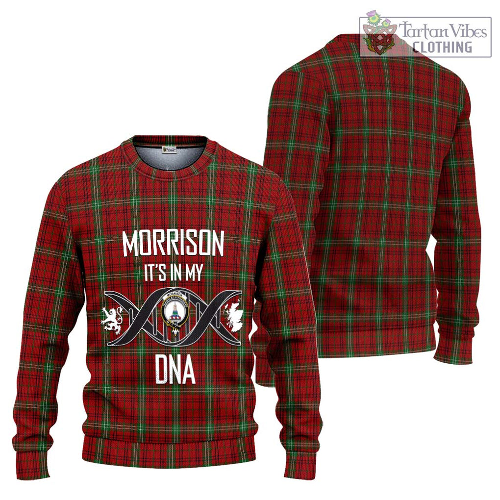 Morrison Tartan Knitted Sweater with Family Crest DNA In Me Style Unisex - Tartanvibesclothing Shop