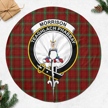 Morrison Tartan Christmas Tree Skirt with Family Crest