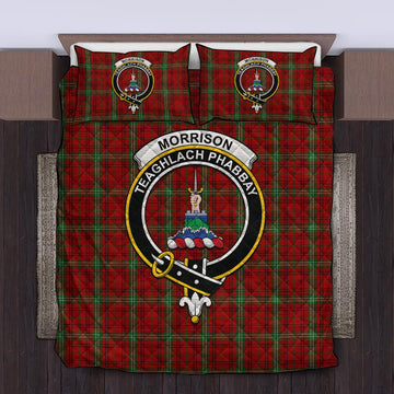 Morrison Tartan Quilt Bed Set with Family Crest