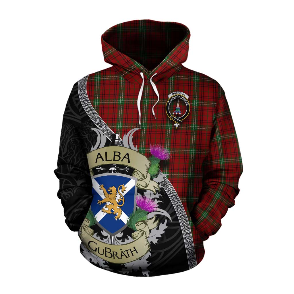 Morrison Tartan Family Crest Cotton Hoodie Lion Rampant Royal Thistle Shield Celtic Inspired Pullover Hoodie XS - Tartan Vibes Clothing