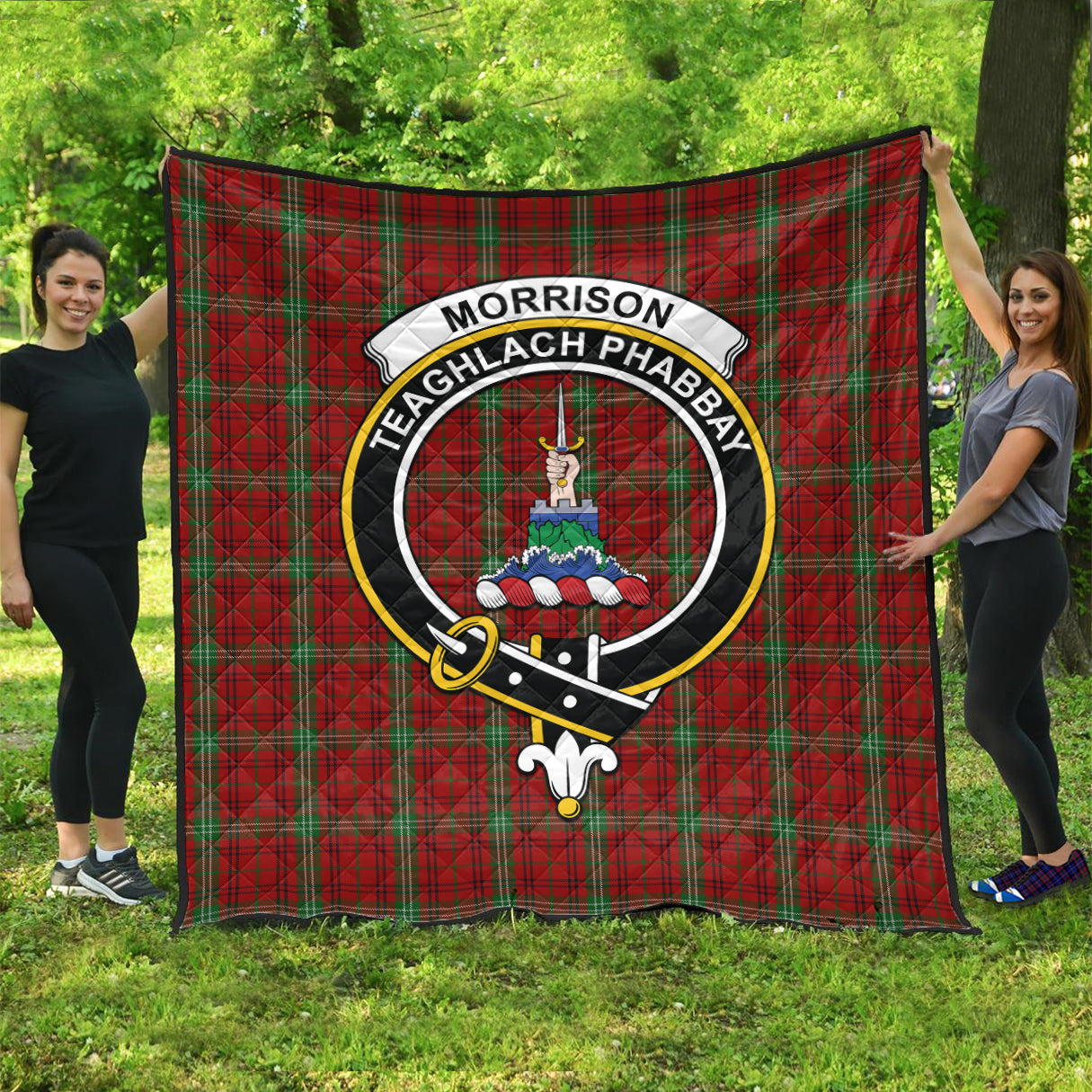 morrison-tartan-quilt-with-family-crest