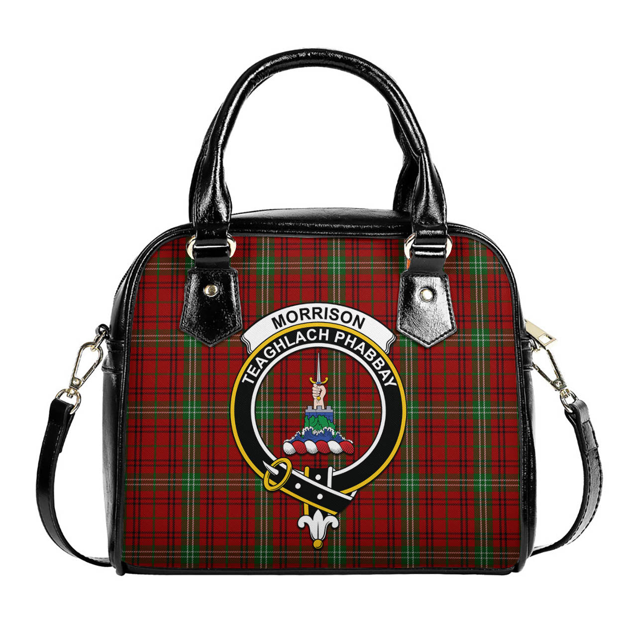 Morrison Tartan Shoulder Handbags with Family Crest One Size 6*25*22 cm - Tartanvibesclothing