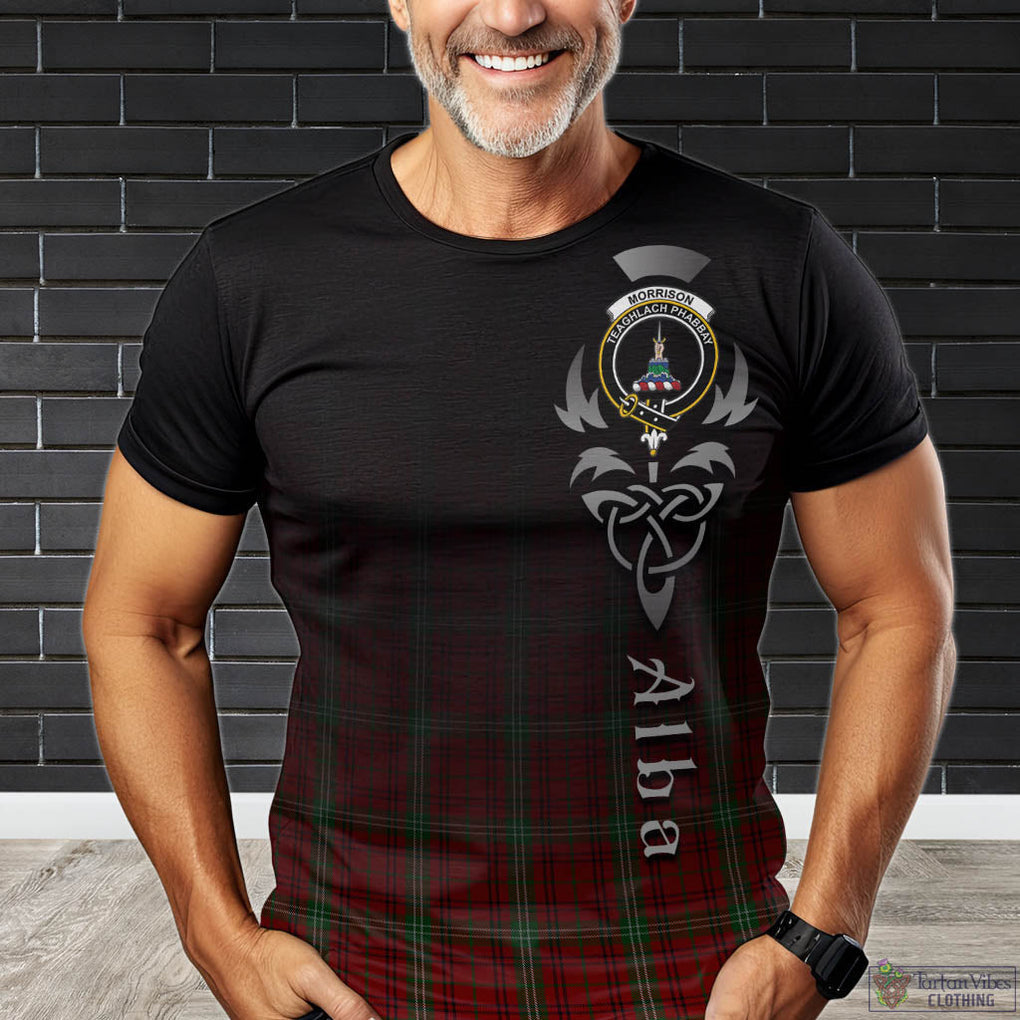 Tartan Vibes Clothing Morrison Tartan T-Shirt Featuring Alba Gu Brath Family Crest Celtic Inspired