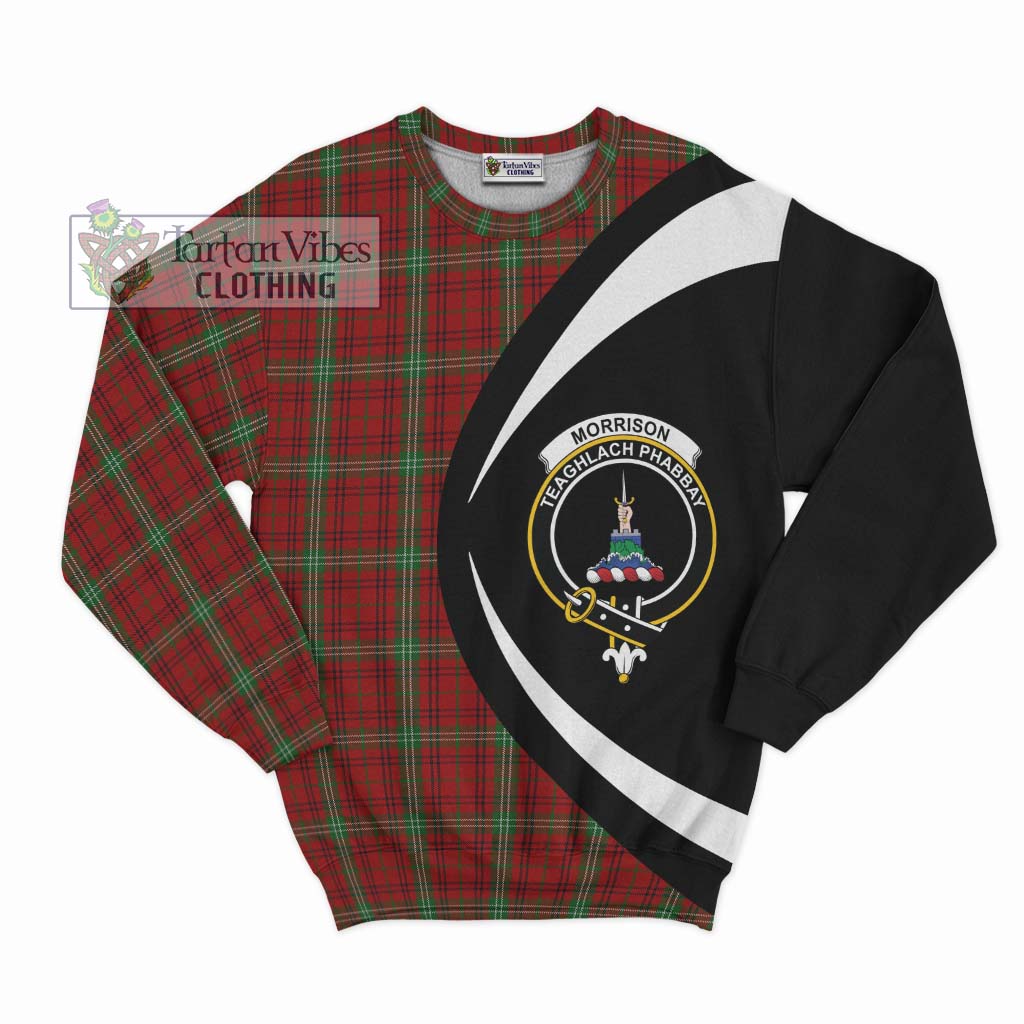 Morrison Tartan Sweatshirt with Family Crest Circle Style Unisex - Tartan Vibes Clothing