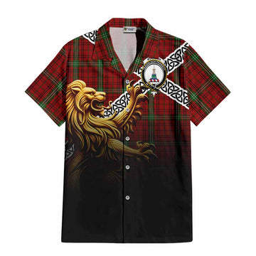 Morrison Crest Tartan Hawaiian Shirt with Golden Lion Emblem Celtic Style Kid - Tartan Vibes Clothing