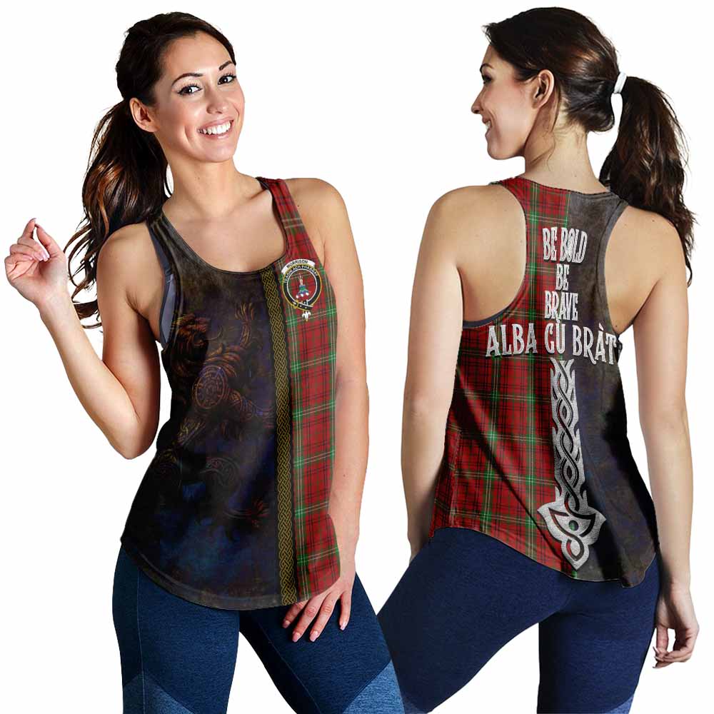 Morrison Tartan Family Crest Women's Racerback Tanks Alba Gu Brath Be Brave Lion Ancient Style 4XL - Tartan Vibes Clothing