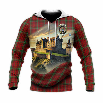 Morrison Tartan Family Crest Knitted Hoodie with Scottish Ancient Castle Style Unisex Knitted Pullover Hoodie - Tartan Vibes Clothing