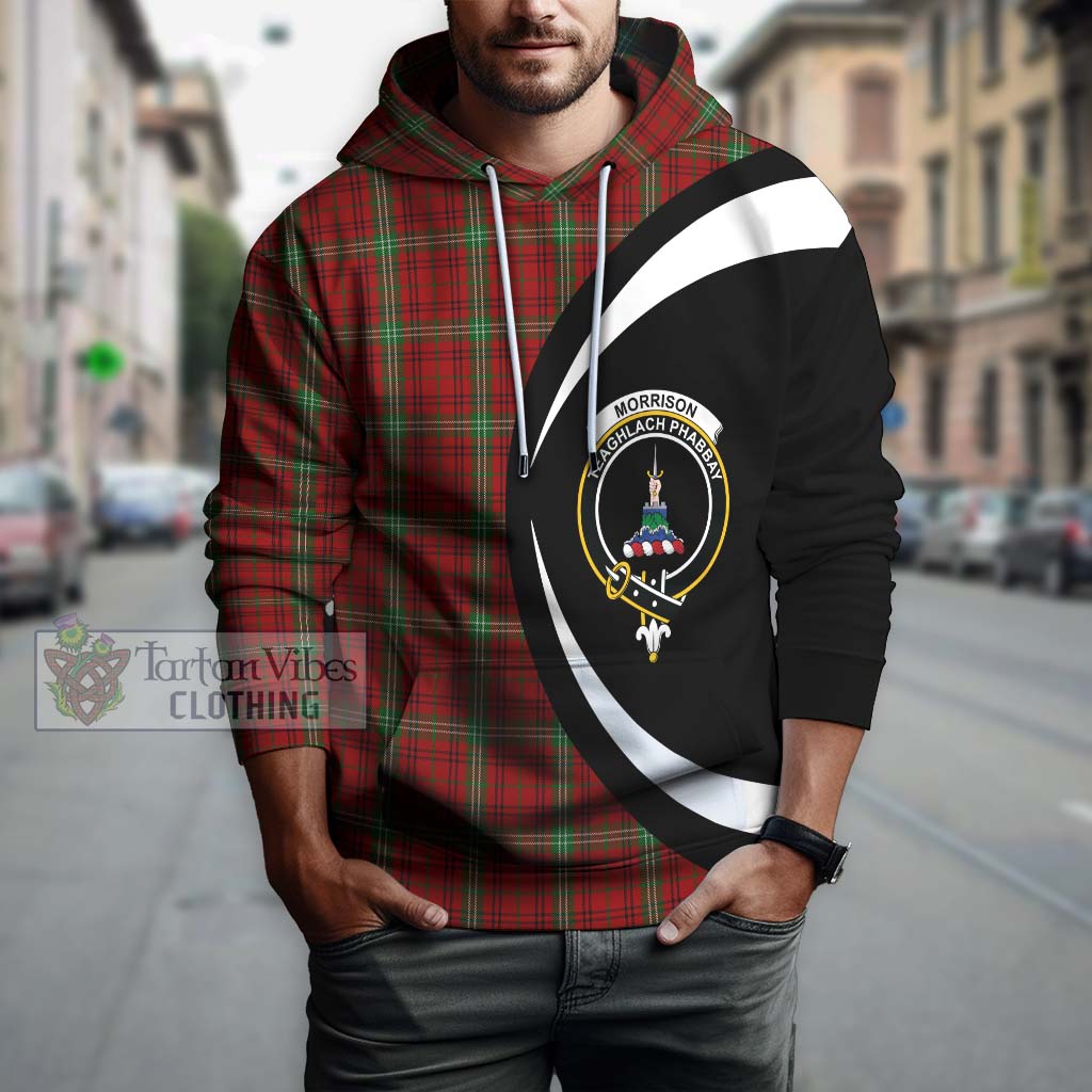 Morrison Tartan Hoodie with Family Crest Circle Style Zip Hoodie - Tartan Vibes Clothing