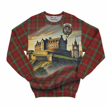 Morrison Tartan Family Crest Sweatshirt with Scottish Ancient Castle Style Unisex - Tartan Vibes Clothing