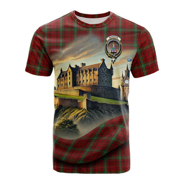Morrison Tartan Family Crest Cotton T-shirt with Scottish Ancient Castle Style Kid's Shirt - Tartan Vibes Clothing