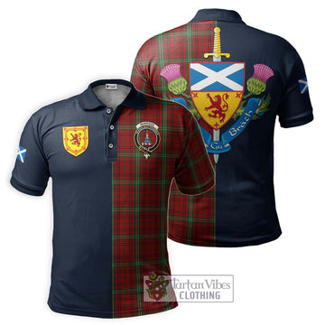 Morrison Tartan Polo Shirt Alba with Scottish Lion Royal Arm Half Style