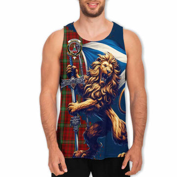 Morrison Tartan Family Crest Men's Tank Top with Scottish Majestic Lion Men - Tartan Vibes Clothing