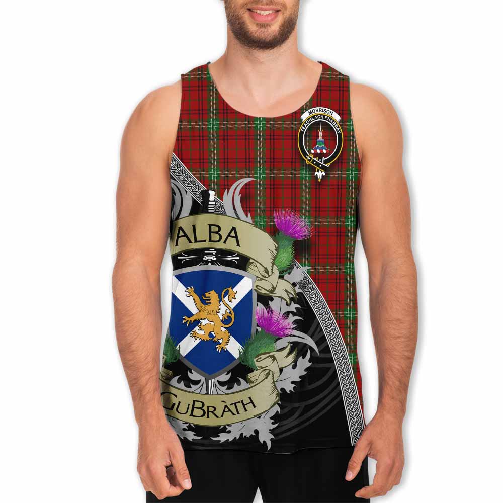 Morrison Tartan Family Crest Men's Tank Top Lion Rampant Royal Thistle Shield Celtic Inspired Men - Tartan Vibes Clothing