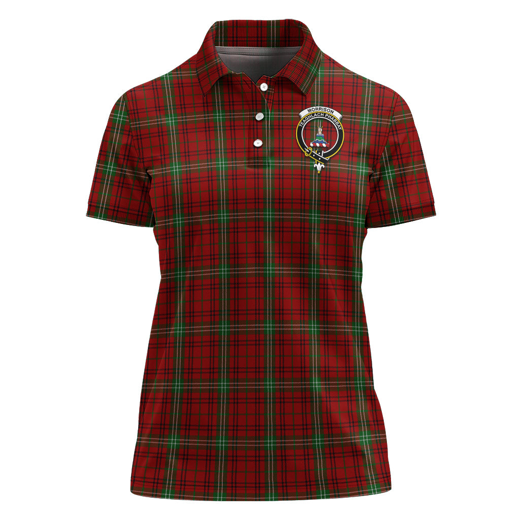 Morrison Tartan Polo Shirt with Family Crest For Women - Tartan Vibes Clothing