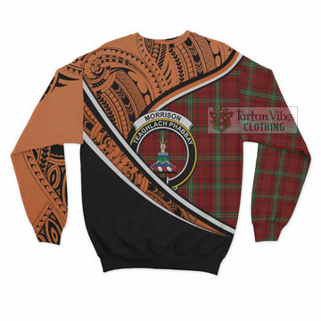 Morrison Crest Tartan Sweatshirt with Polynesian Vibes Style - Orange Version