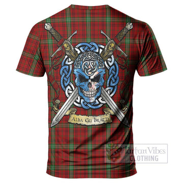 Morrison Tartan T-Shirt with Family Crest Celtic Skull Style