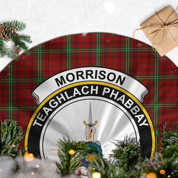 Morrison Tartan Christmas Tree Skirt with Family Crest