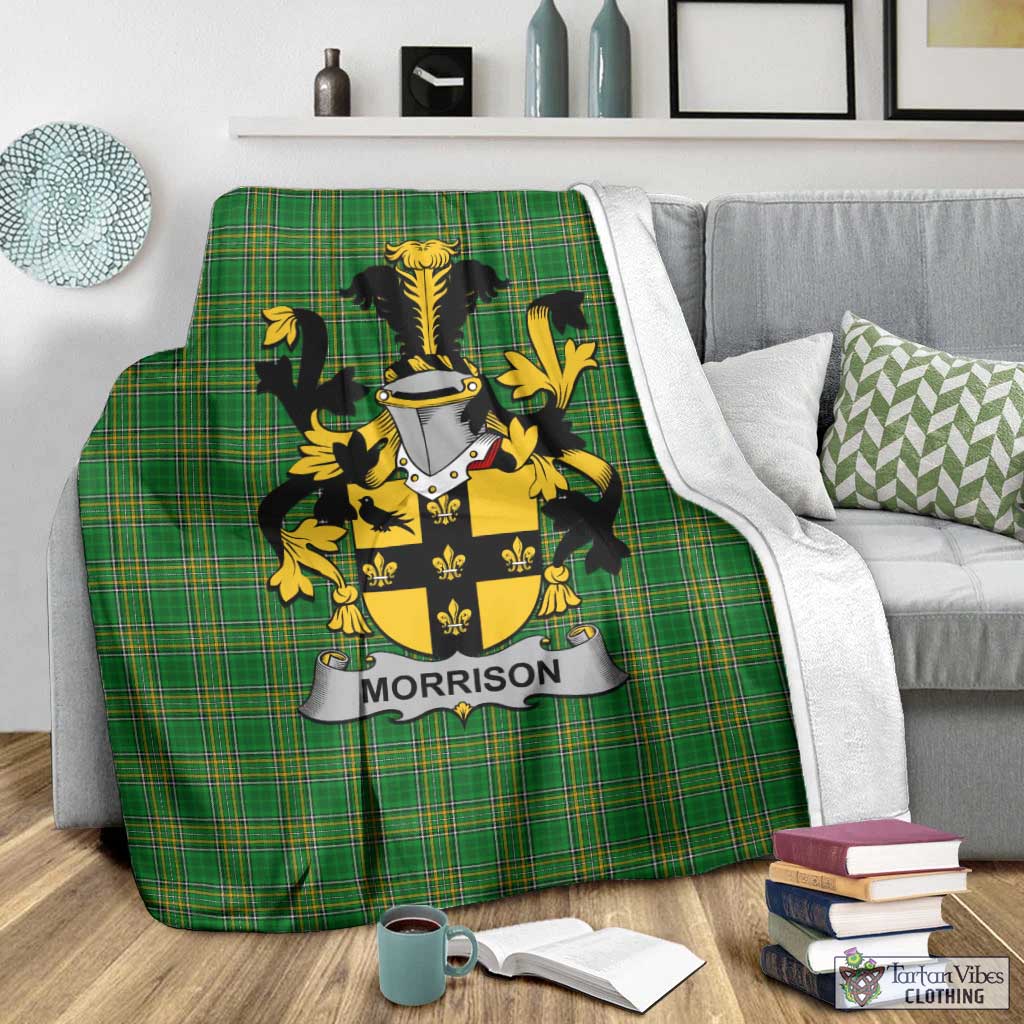 Morrison Irish Clan Tartan Blanket with Coat of Arms - Tartan Vibes Clothing