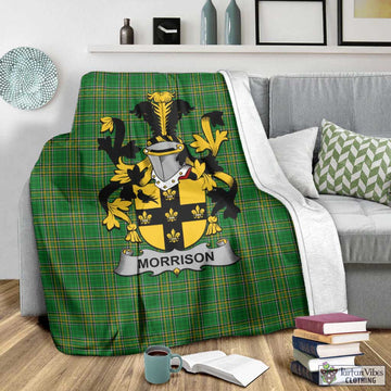 Morrison Irish Clan Tartan Blanket with Coat of Arms - Tartan Vibes Clothing