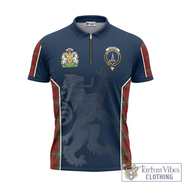 Morrison Tartan Zipper Polo Shirt with Family Crest and Lion Rampant Vibes Sport Style