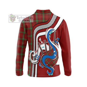 Morrison Tartan Long Sleeve Polo Shirt with Epic Bagpipe Style